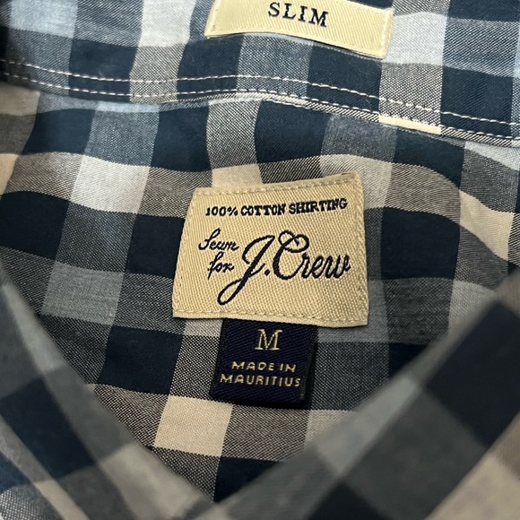 Jcrew Men’s Button Up Long Sleeve Shirt Gingham Size Medium - Picture 4 of 4